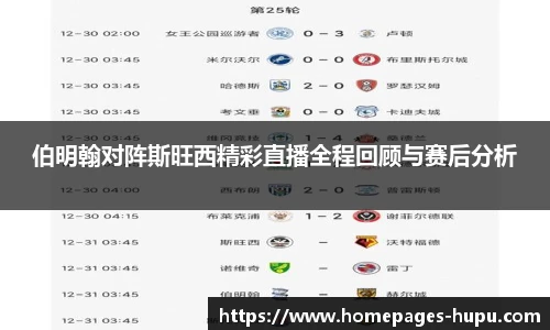伯明翰对阵斯旺西精彩直播全程回顾与赛后分析